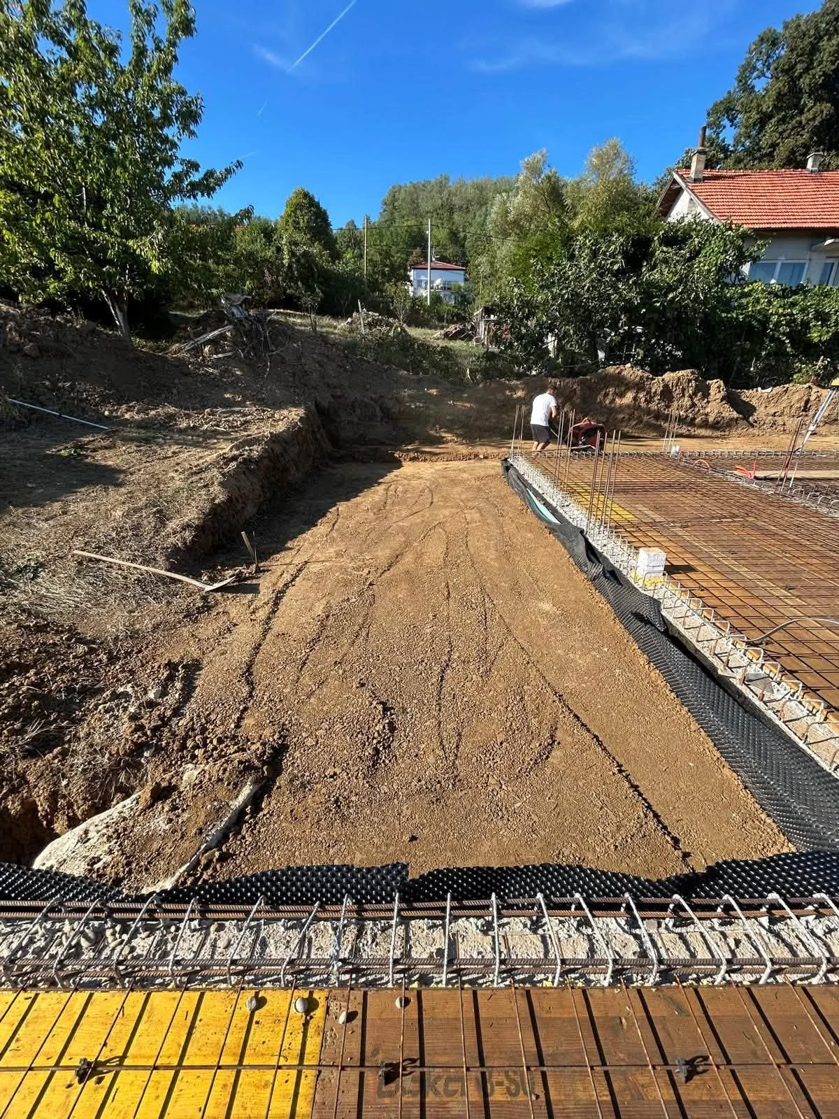 Priprema tla uz temeljnu ploču s armaturnom mrežom, Vrapče